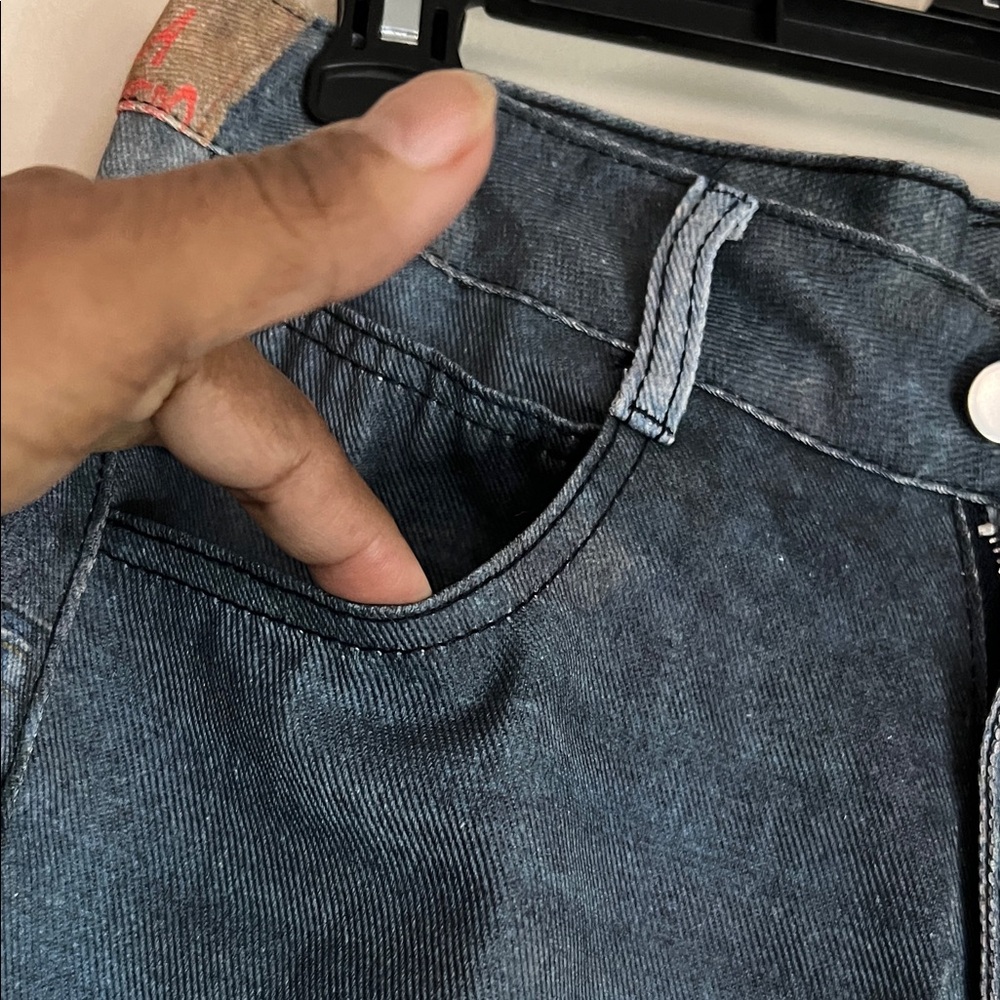 Women’s Blue Patchwork Jeans - Picture 7 of 13